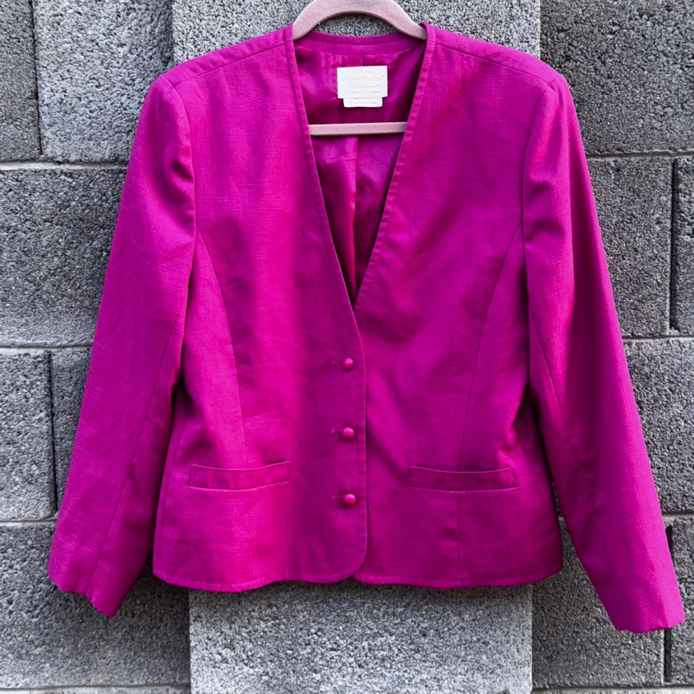 Vintage  Women's Country Sophisticates by Pendleton crop Blazer Size 12 Pink